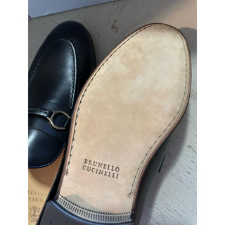 NIB $1350 Brunello Cucinelli Men’s Leather Loafers Shoes Black 11 US/44 Eu