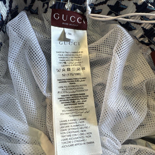 NWT $880 Gucci Drawstring Gucci Print Swim Short Blue/White size 52 Eu/36 US