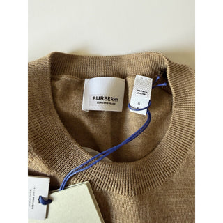 Burberry Lea 100% Wool Camel Melange Sweater Small 8112090 NWT $915