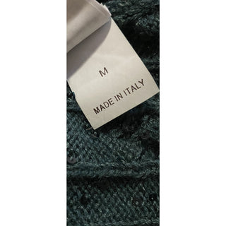 New $3795 Brunello Cucinelli Women Embellished Cashmere-Blend Sweater Green M