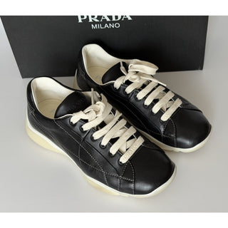 Prada Men's Black Nappa Leather Soft Sneakers 9 US (8 Prada) 2EE429