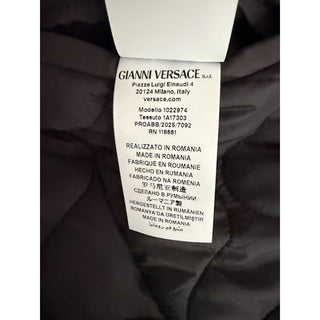 Versace Reversible Barocco Palm Quilted Jacket Black Gold 52 Euro 1022974 NWT