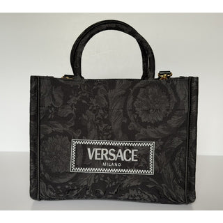 Versace Small Tote Embroidery Jacquard Barocco Black Bag 1011564 IT NWT $1595