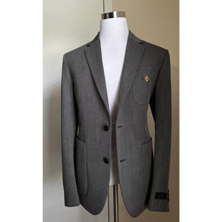 Versace Wool Gray Sport Coat Jacket Size 52 US (62 Euro) Italy 1018841 NWT $2620