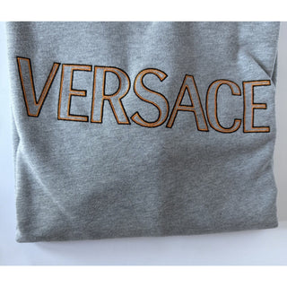 Versace Embroidered Non-brushed Sweater Gray 4XL 1011852 NWT $1000