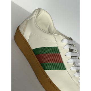 Gucci Men’s Web Leather/Suede Sneakers Natural White 11.5 US 11 Gucci 858912 NIB