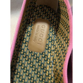 NIB $980 Gucci Mens Velvet Loafers Shoes Pink 7.5 US / 6.5 UK Italy