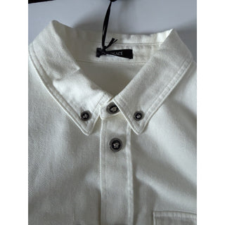 Versace Men’s Denim Stretch White Overshirt 46 US (56 Euro) 1013887 IT NWT $1625