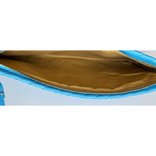 Bottega Venera Intrecciato Blue Leather Large Clutch 608249 IT NWT $1850