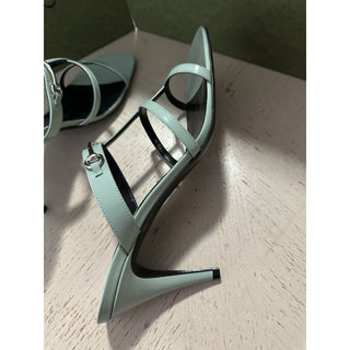 Gucci Women Leather Sandal Shoes Pasific Green 9.5 US/39.5 Eu New 776643