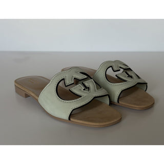 Gucci Interlocking G Green Leather Sandals 6 US (36 Euro) Italy 694451 NIB