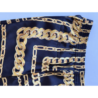 Versace Medusa Chain Print Twill Shorts Black Gold Men 34 US (IT 50) 1023185 NWT