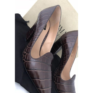 NIB $825 Armani Collezioni Women's High Heel Leather Dress Shoes 9 US X5E016 IT