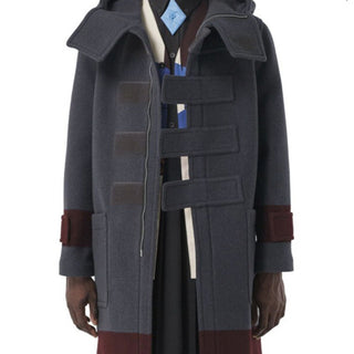 New $3550 Burberry Men’s Oversized Wool Hooded Coat DARK CHARCOAL 38 US/48 Eu