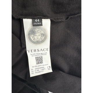 Versace Black Embroidered 90s Vintage Logo T-Shirt 8 (44) 1011882 NWT $750