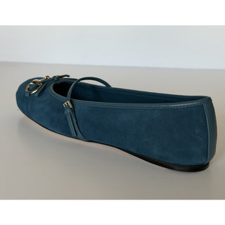 Gucci Horsebit Ballet Flat Suade Blue Sandals 9.5 US (39.5 Eu) IT 814413 NIB