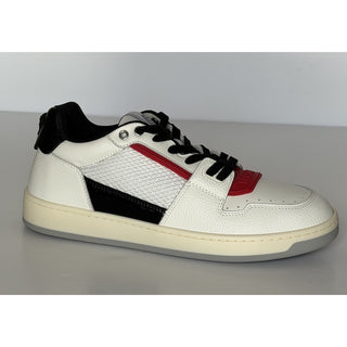 Versace Low Top Leather Sneakers White/Black/Red Men 10 US (43) IT 1022558 NIB