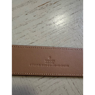 Gucci Women Leather GG Belt Brown/Beige Size 110/44 NWT 400593 HUH4V
