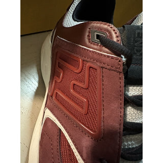 NIB $1100 Fendi Men FF Logo Athletic Sneakers Burgundy 13 US/12 UK