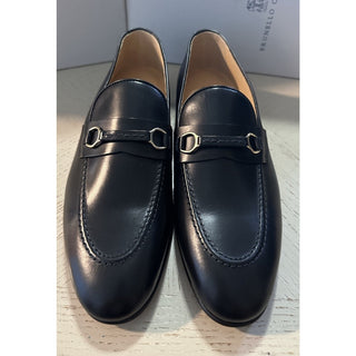 NIB $1350 Brunello Cucinelli Men’s Leather Loafers Shoes Black 11 US/44 Eu
