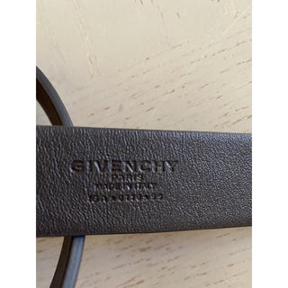 New $550 Givenchy Mens 4-G Engraved Long Genuine Leather Belt Brown 38/95 Italy