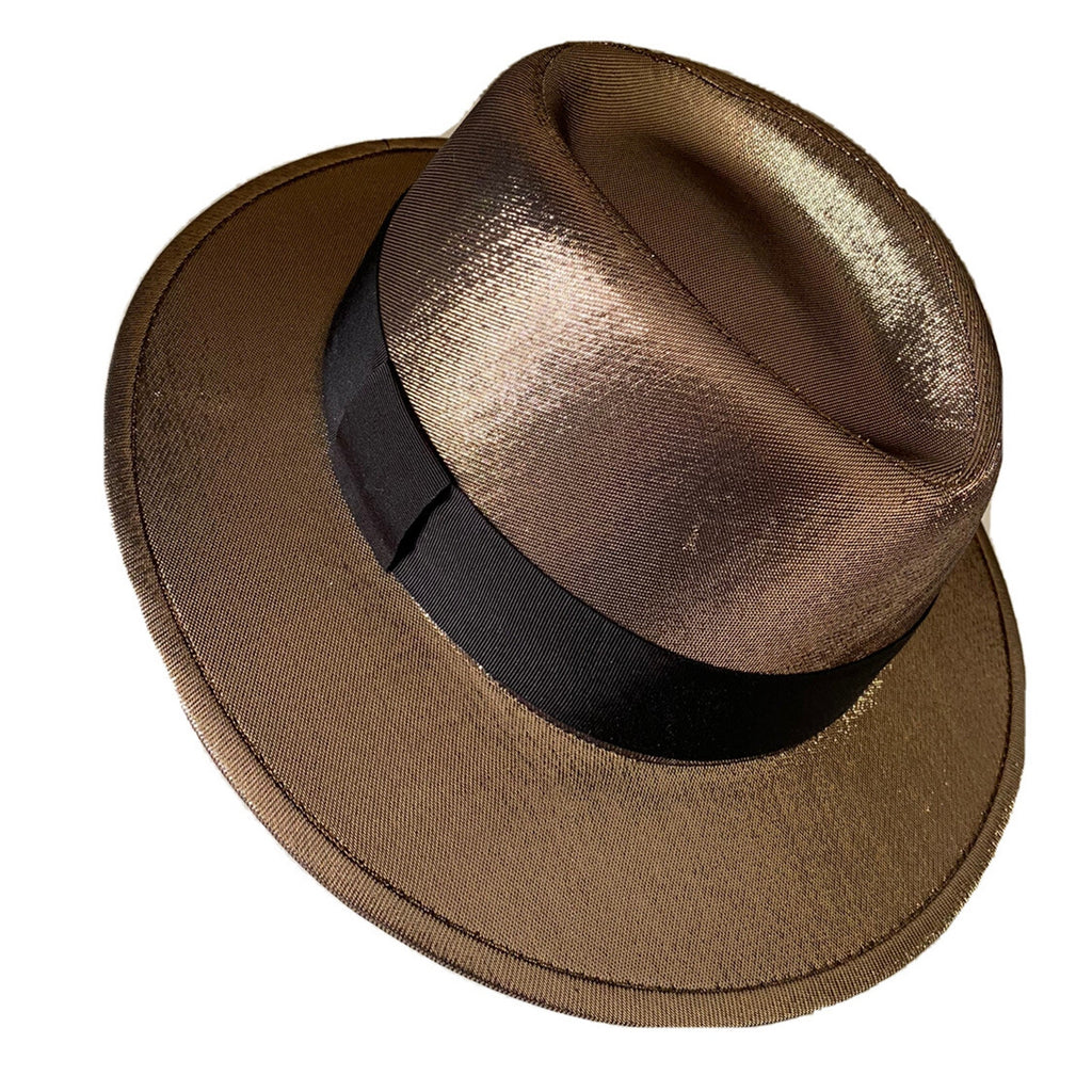 NWT $895 Saint Laurent Men Lane Felt Fedora Hat Gold Size L Italy