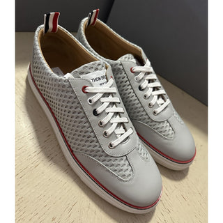 NIB Thom Browne Men Leather & Mesh Training Sneakers Shoes Gray 11 US/44 Eu Ita
