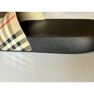 NIB Burberry Vintage Check Archive Beige Slide Sandals 10 US (43 Euro) 8023965