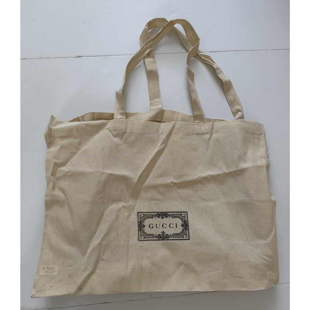 Gucci XL Canvas Cotton Beige Tote Shopping Shoulder Bag 29.5”x 22" India