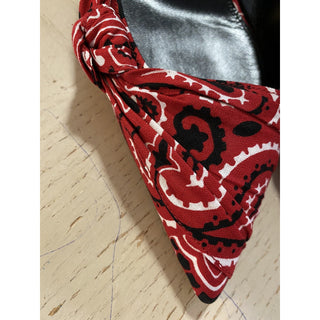NIB $895 Saint Laurent Women Bandana Dress Shoes Red 7 US ( 37 Eu )