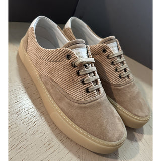 NIB $950 Brunello Cucinelli Men’s Suede Sneakers Shoes Beige 7 US/40 Eu