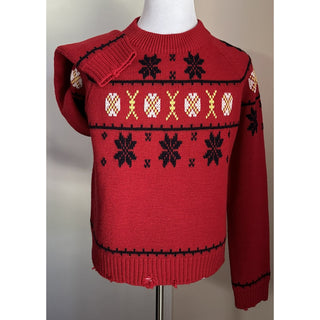NWT $2490 Saint Laurent Men Sweater sweater in wool jacquard Red XXL Italy