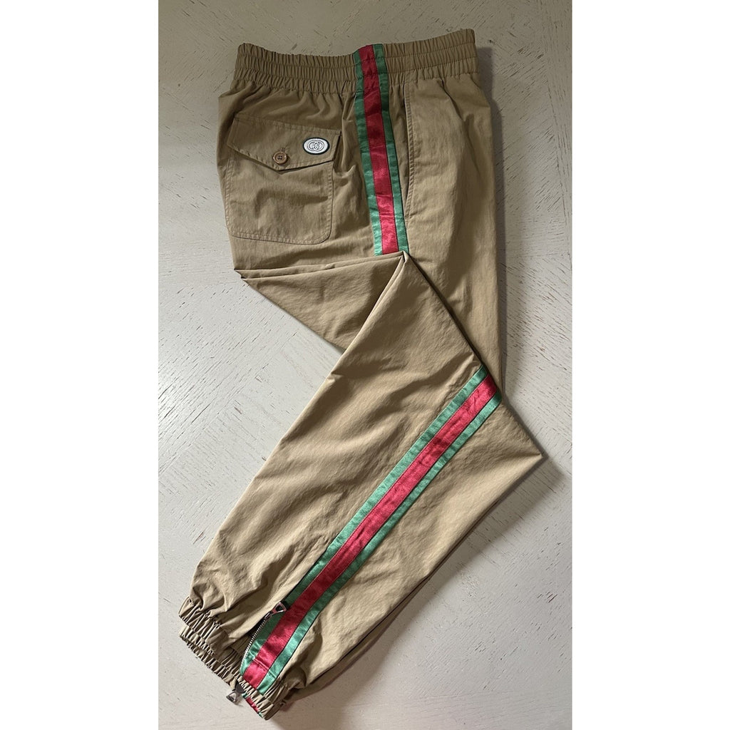New $1700 Gucci Men Drawstring Track Pants beige/tan 46 Eu/30 US