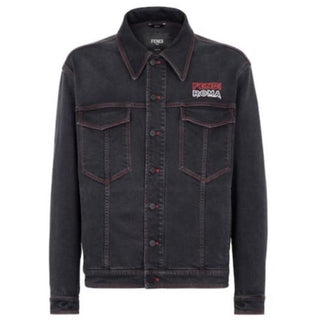 NWT $1980 Fendi Men’s Denim Jacket Black 42 US/52 Ita FW0428