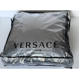 Versace Medusa Silk/Cashmere Cushion Pillow Stone Gray 20.5” x 20.5” 1012278 NWT