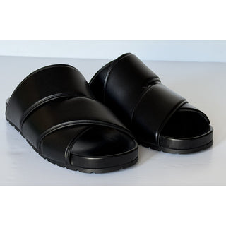 Bottega Veneta Men's Bridge Calf Leather Sandals Black 8 US 754187 IT NIB $990