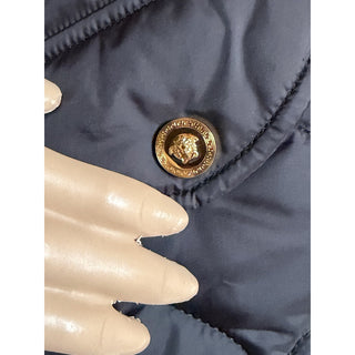 Versace Reversible Barocco Palm Quilted Jacket Black Gold 52 Euro 1022974 NWT