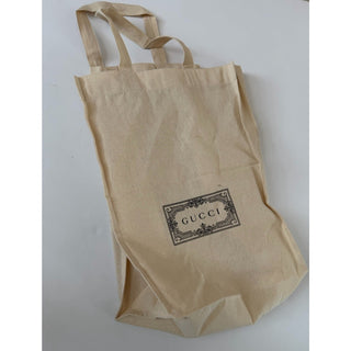 Gucci Cotton Cotton Beige Natural Reusable Shopping Tote Bag 13.5" x 10.5" India