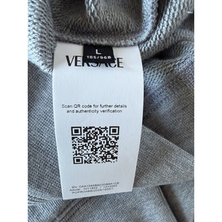 Versace Embroidered Non-brushed Sweater Gray Large 1011852 NWT $1000