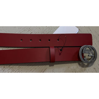 Gucci Leather GG Belt DK Red Size 95/38 New 546389
