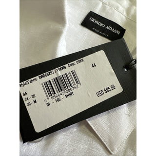 Giorgio Armani Men 100% Linen Shirt White Size 44/17.5 New $695 Italy