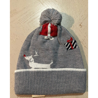Thom Browne Pom-Pom Merino Wool Beanie Hat LIGHT GREY One Size Italy