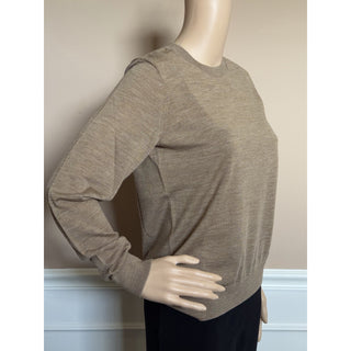 Burberry Lea 100% Wool Camel Melange Sweater Large 8112090 NWT $915