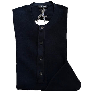 NWT $1790 TOM FORD Men’s Wool/Silk Crewneck Sweater Black Size 50 Eu/M Italy