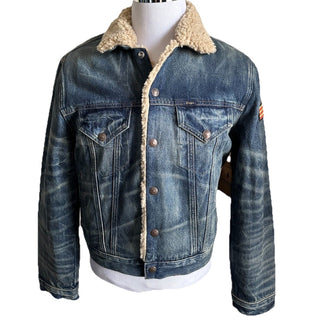 Polo Ralph Lauren Men Faux-Shearling-Lined Denim Jacket Blue Size S