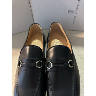 NIB $1350 Brunello Cucinelli Men’s Leather Loafers Shoes Black 11 US/44 Eu