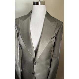 NWT $6190 TOM FORD Men Cooper Suit Silver Lurex/Gray 46 US/56 Eu