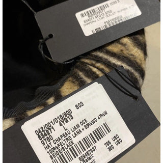 NWT $795 Saint Laurent Womens Fedora Hat Beige/Black Size L Italy