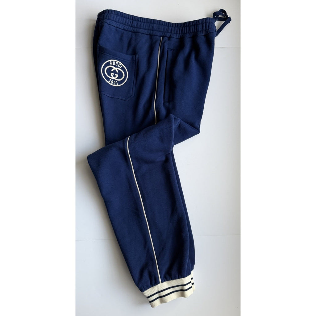 Gucci Interlocking G 1921 Jogger Pants Blue Men XL 756654 XJFV7 NWT