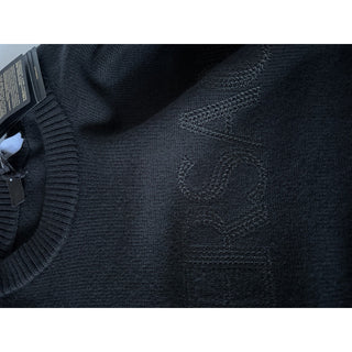 Versace Logo Wool Knit Sweater Black Women’s 4 US (IT 40) 1022085 NWT $1125